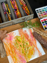 Load image into Gallery viewer, Child + Caregiver — Nature's Textures with Watercolor Crayon-Resistance (Gallery)
