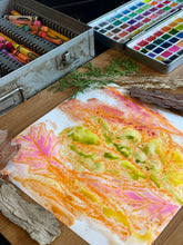 Load image into Gallery viewer, Child + Caregiver — Nature's Textures with Watercolor Crayon-Resistance (Gallery)
